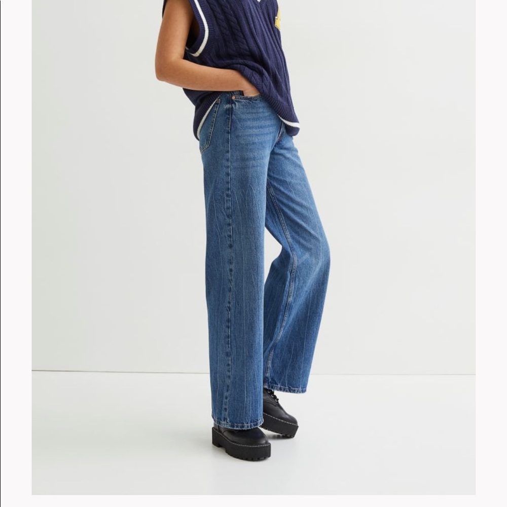 H&M High Waisted Wide Leg Jeans